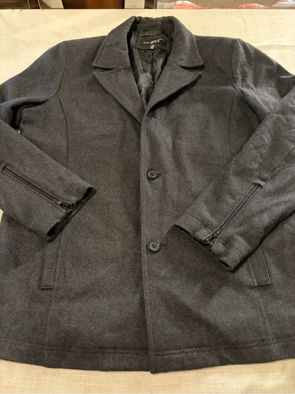 Black rivet wool charcoal gray Gray Peacoat
